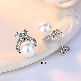 Bông tai bạc khuyên nụ nơ chất liệu bằng bạc s925 MS0554