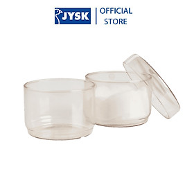 Hộp đựng có nắp | JYSK Grums | thủy tinh | cam | DK8xC10cm | bộ 2 chiếc