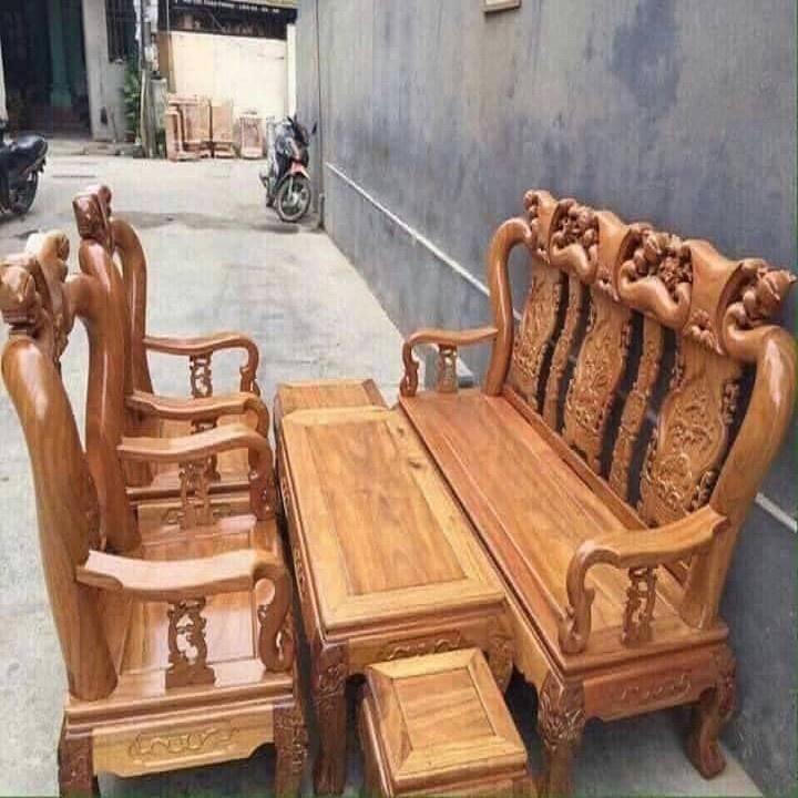 Bộ bàn ghế Minh Quốc Đào gỗ Lim Đánh Véc Ni