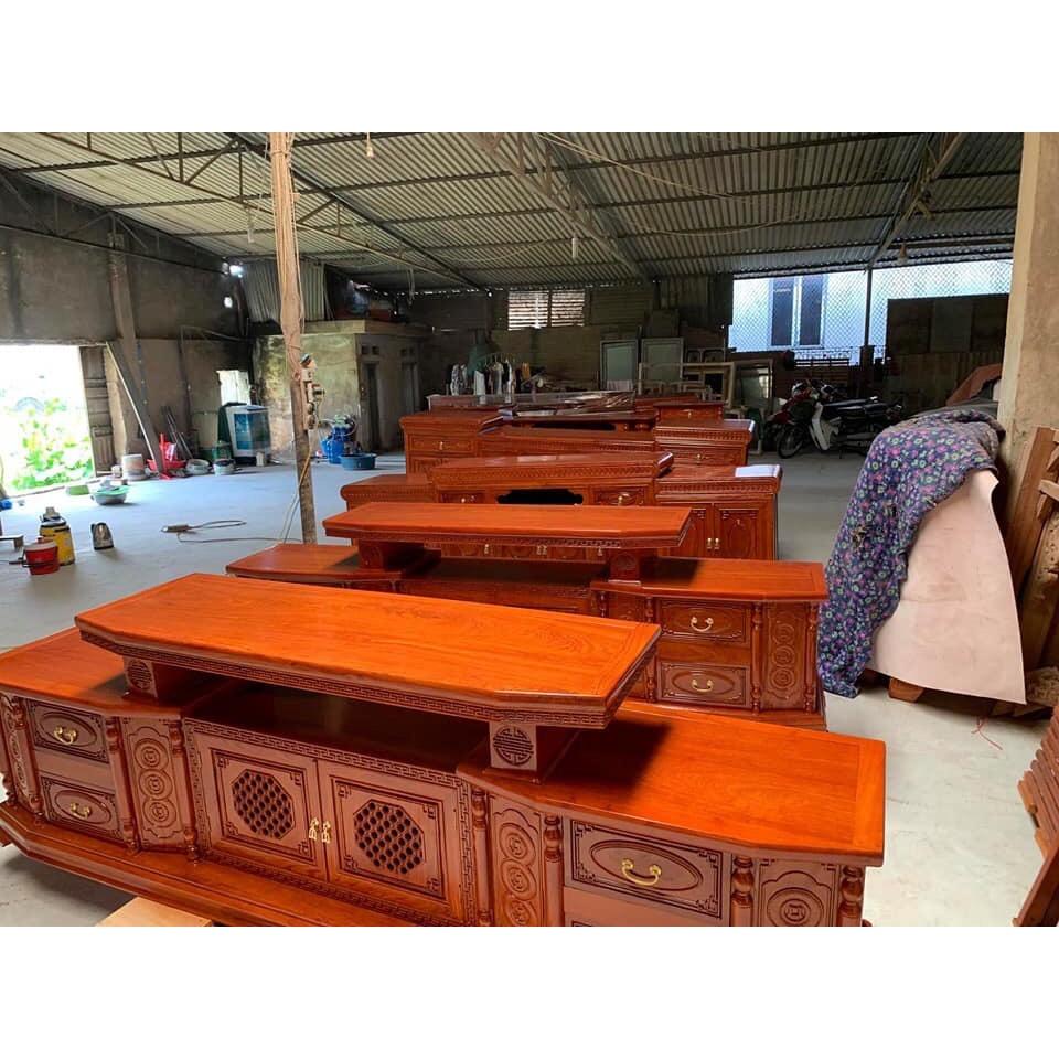 kệ tivi vát gỗ hương đá
