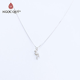 Dây chuyền bạc mặt hồng hạc - Ngọc Quý Gemstones