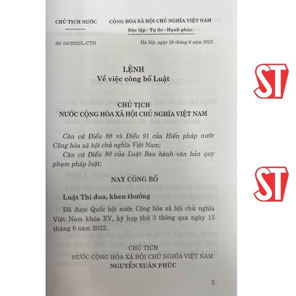 Sách - Luật Thi Đua, Khen Thưởng - NXB Chính Trị Quốc Gia