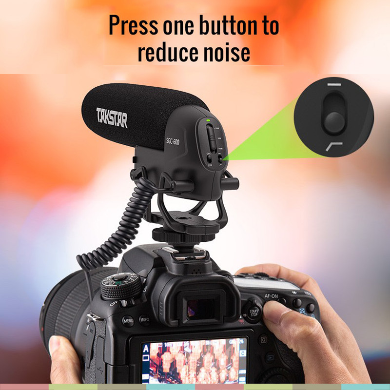 Micro Shotgun Cho Máy Ảnh, Máy Quay, Camcorder, Dslr Chuyên Nghiệp, Chống Shock, Giảm Tiếng Ồn, Điều Khiển Âm Lượng Takstar SGC-600 - Hàng chính hãng