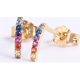 Bông tai bạc đính 6 viên đá màu Gix Jewel BT19 