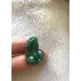 MẶT TỲ HƯU XANH CẨM THẠCH ĐẬM to NAm mệnh Thủy Mộc Hoả 3cm đá thiên nhiên