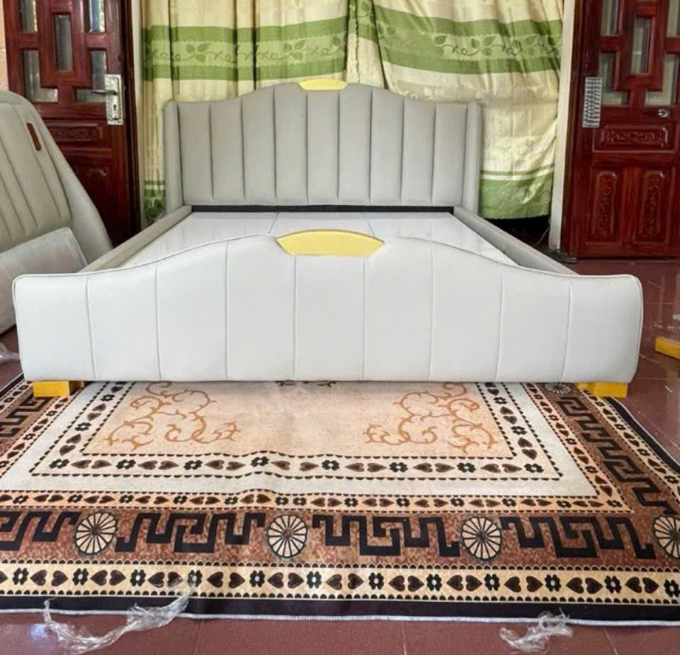 Giường ngủ bọc da thang sắt phản gỗ chắc bền Juno Sofa KT 1m6 x 2m hoặc 1m8 x 2m
