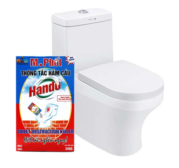 Combo 2 gói Bột thông tắc bồn cầu bể phốt xuất khẩu Hando 250Gr