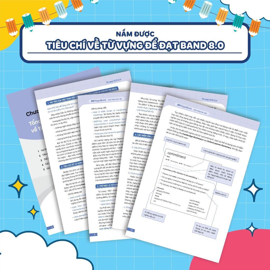 Sách - Từ Vựng IELTS 8.0 - Từ Vựng Đắt Để Đạt Điểm Cao 4 Kỹ Năng - Megabook
