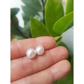 Đôi Bông Ngọc Trai Cao Cấp Bóng Đẹp  Cặp Bông tai màu Trắng Bóng size 8mm vừa đẹp  Nữ Bọc Vàng đeo lên tay vừa đẹp vừa sang ạ