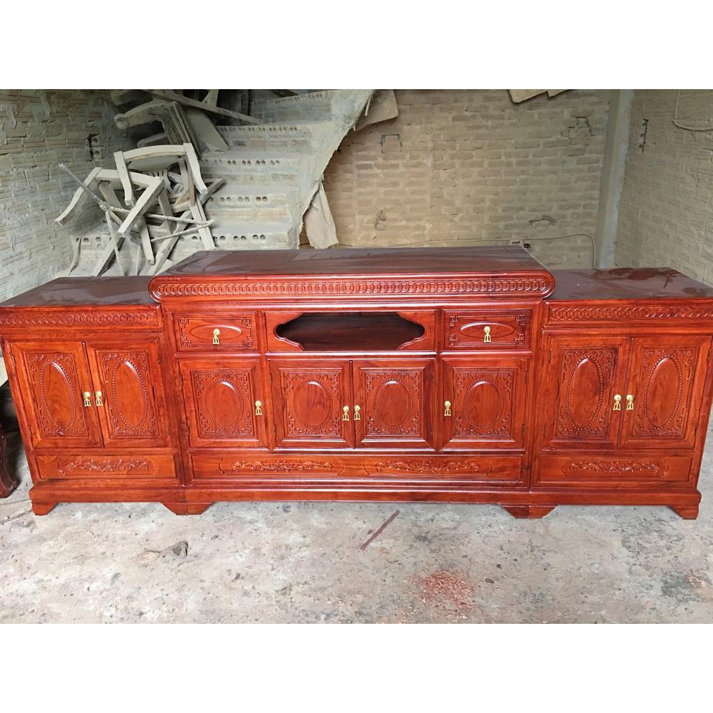 Kệ tivi mõ nồi giữa gỗ hương đá