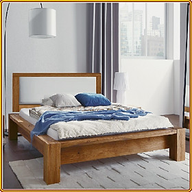 Giường ngủ Juno sofa gỗ sồi mặt nệm 