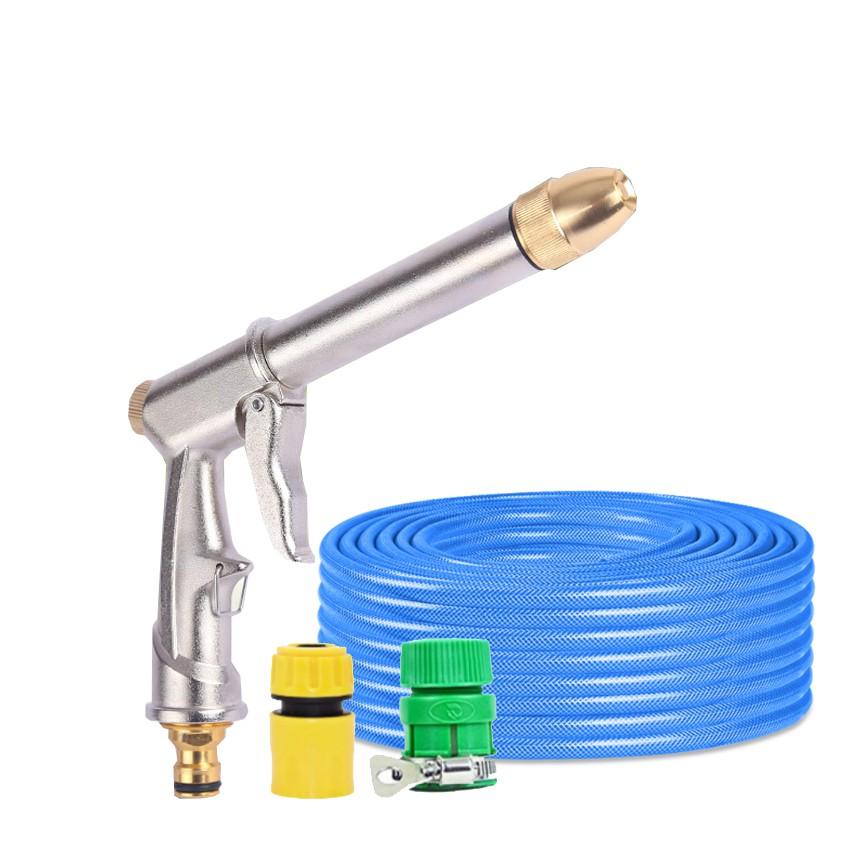 Vòi phun nước rửa xe tưới cây tăng áp + bộ dây bơm nước cao cấp TLG 206810 đầu đồng,nối vàng