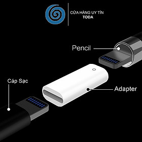 Adapter Chuyển Đổi Sạc Bút Bằng Cáp cho bút Apple Pencil 1 - Hàng Chính Hãng 