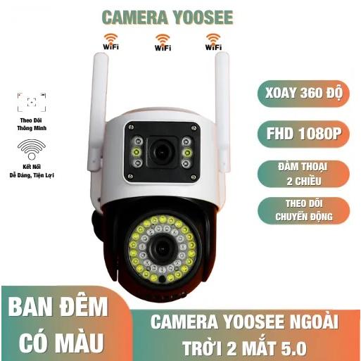 Camera IP Yoosee PTZ Ngoài Trời 2 Màn Hình 5MPX Xem Đêm Có Màu, Hỗ Trợ Đàm Thoại 2 Chiều Xoay 360 Độ - Hàng Chính Hãng