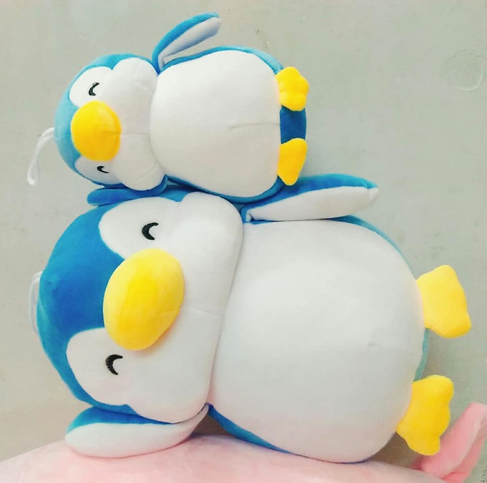 Gấu bông chim cánh cụt dễ thương 30cm vải miniso mềm mịn an toàn (Tặng Kèm 1 Ví Da 12 Ngăn Đựng Thẻ ATM, CCCD)