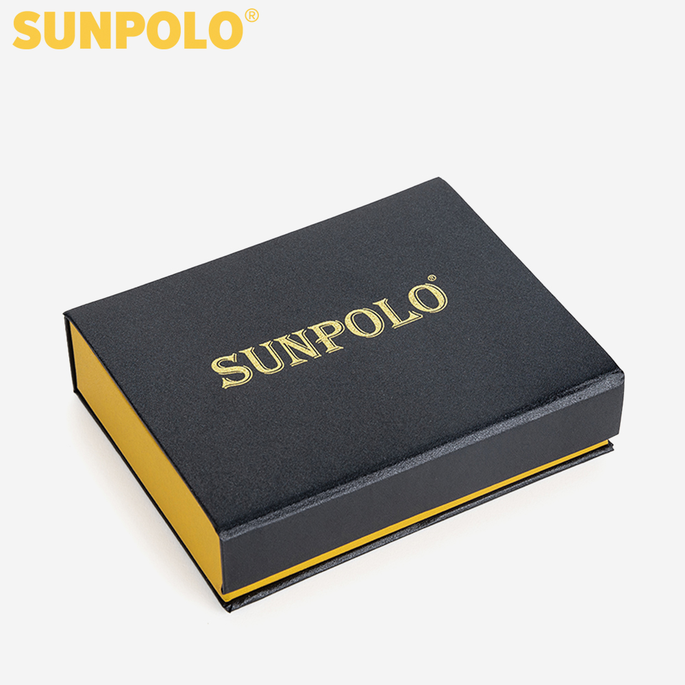 Ví Nam, Bóp Nam Da Bò SUNPOLO WSCT54 (Đen)