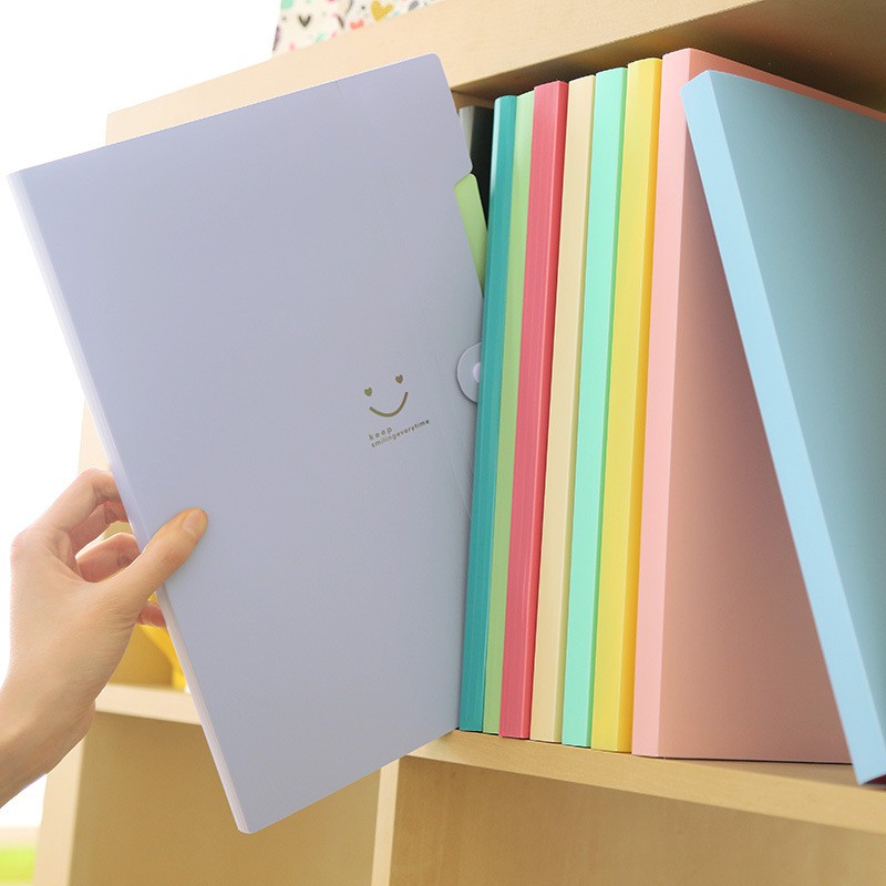 Túi Đựng Giấy A4 - Bìa Đựng Hồ Sơ Hình Mặt Cười Dễ Thương - Chính Hãng (Màu ngẫu nhiên)