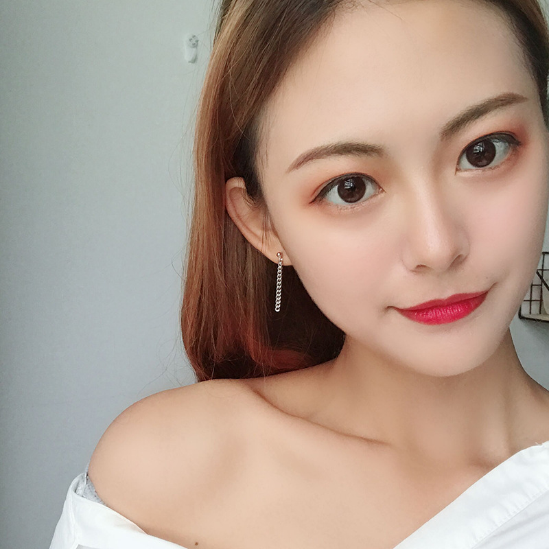 Bông tai xích bện thả chuỗi cá tính