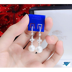 Bông tai móc câu treo trai chất liệu bạc s925 MS06b