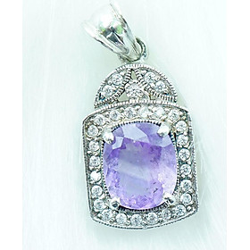 Mặt dây chuyền thạch anh tím Amethyst tự nhiên kiểu đơn giản