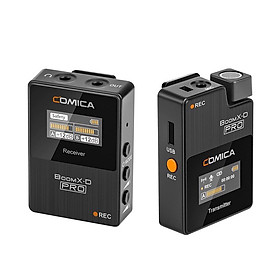 Comica BoomX-D Pro D1 / Pro D2 - Micro Không Dây 2.4G, Bộ Nhớ Trong 8GB, Phạm Vi 100m Dùng Cho Máy Ảnh, Điện Thoại, Laptop - Hàng Chính Hãng