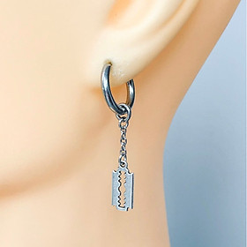Bông tai hot hit xích thả dao tem cực truất unisex 