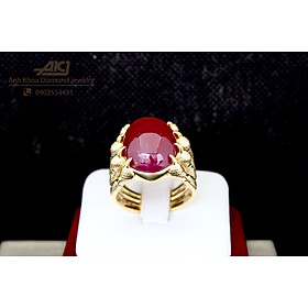Nhẫn đính ruby thiên nhiên , móng rồng phong thuỷ