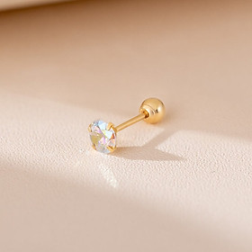 Khuyên Tai Vàng 14KY White Aurora CZ (V0187) - MOON Jewelry