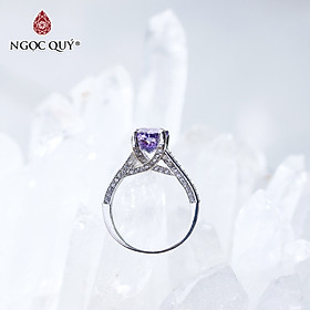  Nhẫn bạc nữ đá thạch anh tím ni 17 mệnh hỏa. thổ - Ngọc Quý Gemstones
