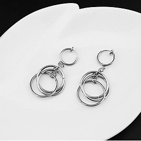 Bông tai 3D kiểu đèn lồng nhiều hình tròn lồng nhau cá tính