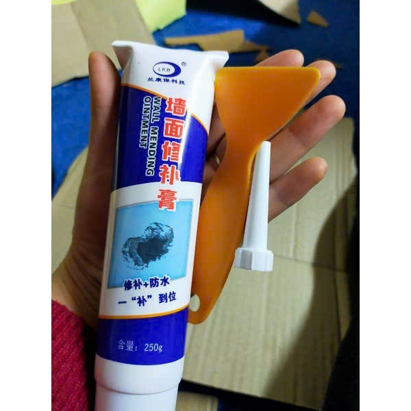 combo 2 lọ Keo Vá Tường Chống Thấm LKB 250gr 1 lọ - chuyên Trám Trét Vết Nứt Khe Hở Tường
