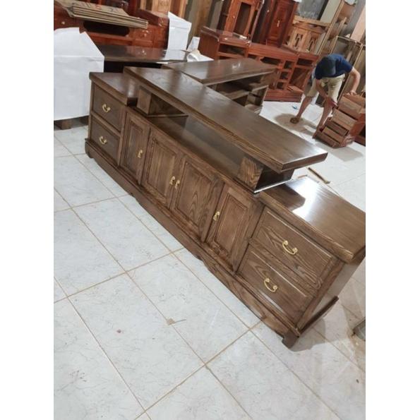 kệ tivi sồi Sơn màu hương vàng và óc chó.