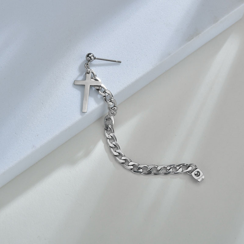 Bông tai unisex thả thập tự bán chạy xuyên biên giới