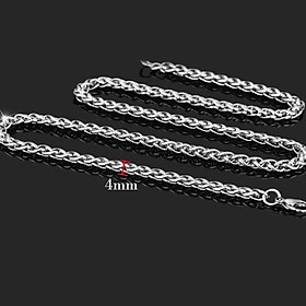 Dây chuyền nam titan cao cấp thời trang rẻ inox thép không gỉ kiểu bông dừa trangsucpt 4mm PTDCNA173