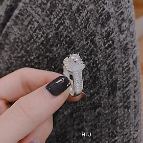 Nhẫn nữ bạc Ý đính đá cao cấp MS17e