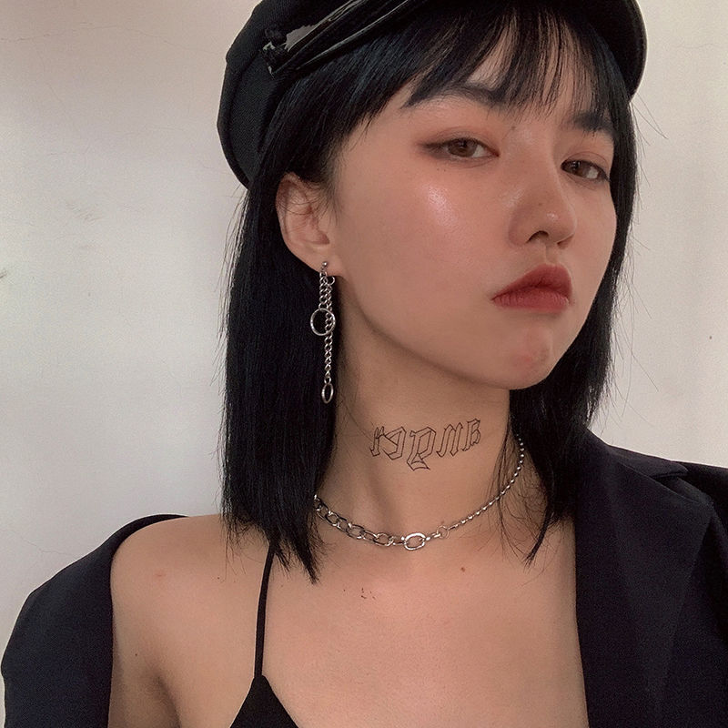 Bông tai xích thả hình tròn hiện đại sexy