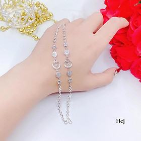 Lắc tay nữ thời trang 2 sợi chất liệu bằng bạc Ý MS0140