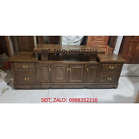 kệ tivi sồi Sơn màu hương vàng và óc chó.