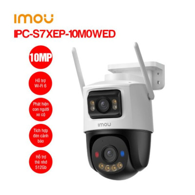 Camera Cruiser Dual 2 6MP IMOU IPC-S7XEP-10M0WED (5MP + 5MP) phát hiện dạng người, hồng ngoại 30m, đèn báo, đàm thoại - Hàng chính hãng