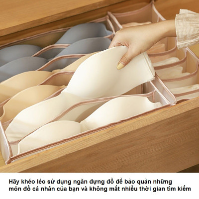 Túi Vải Lưới Đựng Đồ Lót Tất Vớ Nhiều Ngăn Siêu Tiện Lợi, Tiết Kiệm Không Gian - Hàng Chính Hãng (Giao Màu Ngẫu Nhiên)