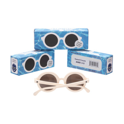 Kính Chống Tia Cực Tím Mắt Tròn Babiators - Sweet Cream, Cho Bé 3-5 Tuổi