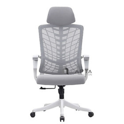 Ghế xoay lưng lưới nệm vải khung nhựa trắng CM4540-2M Nội thất Capta