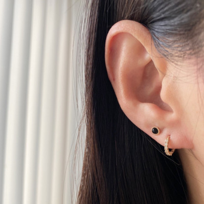 Khuyên Tai Vàng 14K Sunflower (chuôi bi vặn) - MOON Jewelry