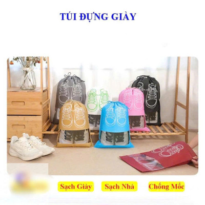Túi Bảo Quản Giày Dép  Có Dây Rút , Túi Đựng Giày Đi Du Lịch Hoặc Cho Vào Vali Chống Bẩn Tiện Lợi