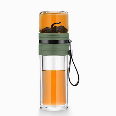 Bình trà thủy tinh KG85 2 lớp pha cách nhiệt tốt, có lõi lọc inox304 cao cấp dung tích 500ml - Hàng chính hãng