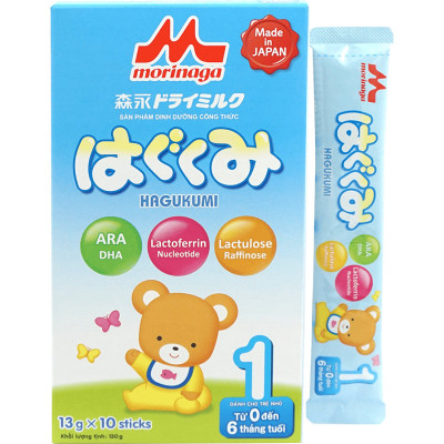 Combo 2 hộp sữa Morinaga Số 1 dạng thanh  - Hagukumi (130g) - 10 thanh / hộp (0 - 6 tháng)