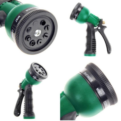 Vòi xịt rửa xe,Vòi phun nước tưới cây tăng áp thông minh 8 chế độ 815498 (cút đồng,nối đồng - dây vàng)