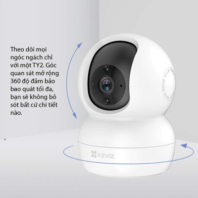 Camera trong nhà Ezviz TY1 1080P Full HD kết nối điện thoại - Hàng chính hãng