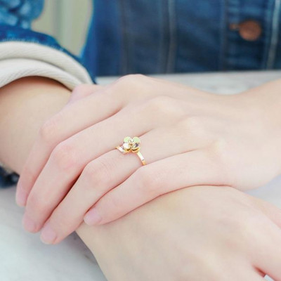 Nhẫn titan nữ thời trang cao cấp hoa trà free size thép không gỉ titanium trangsucpt 3 màu NNUT34