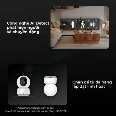 Camera thông minh Aqara E1 CH-C01E Wifi 6E Xoay 360 2K indoor Bản Quốc Tế - Hàng Chính Hãng